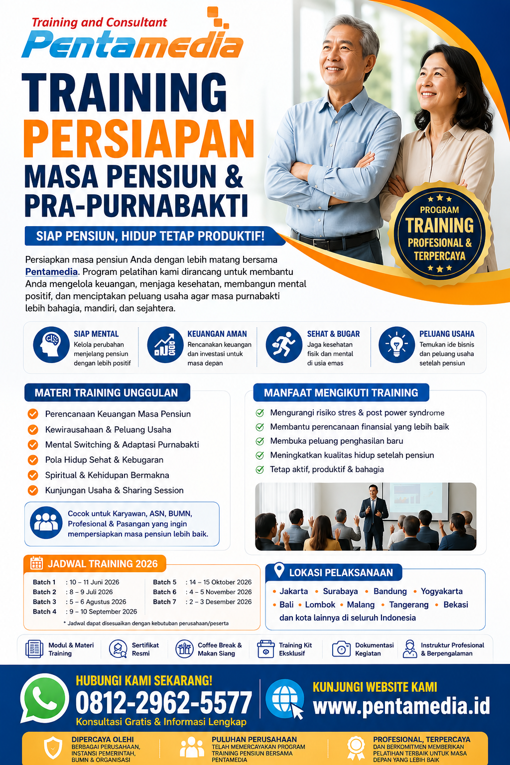 Training Persiapan Masa Pensiun & Purna Tugas Profesional untuk Karyawan dan Perusahaan